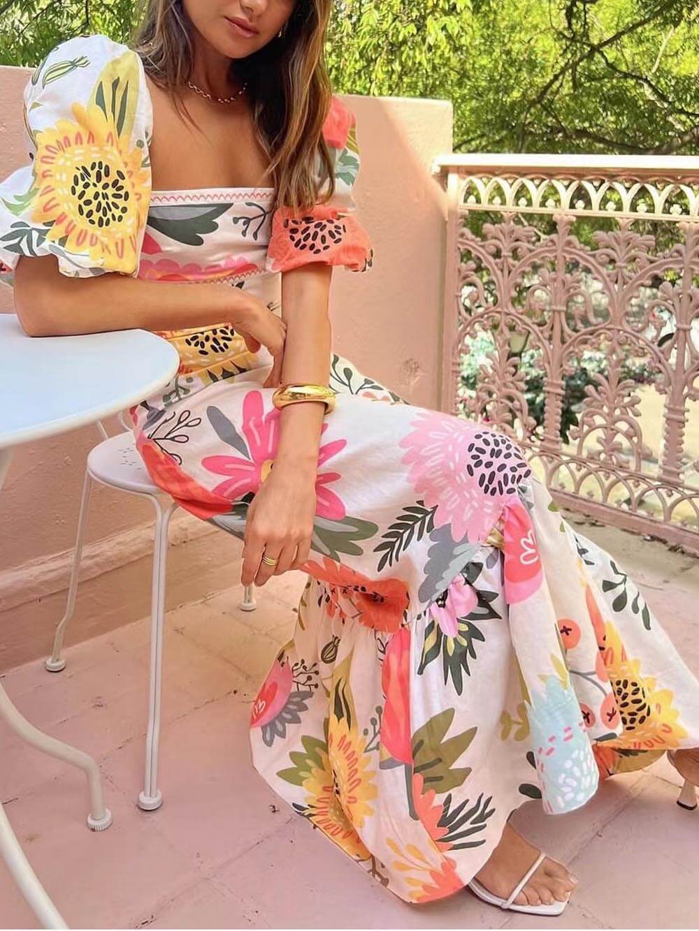 LUXE CAROLA | MAXI JURK MET BLOEMENPRINT