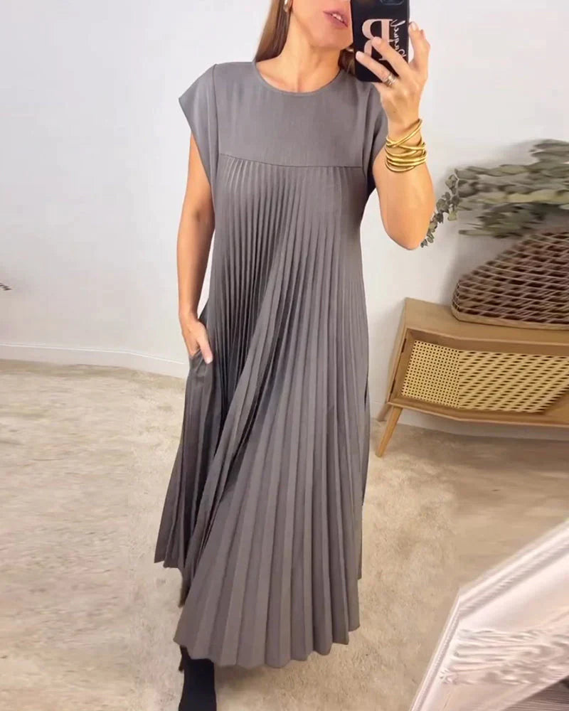 Kimberly - Mouwloze geplooide jurk