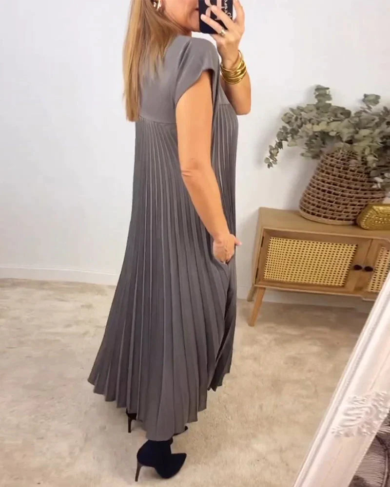 Kimberly - Mouwloze geplooide jurk