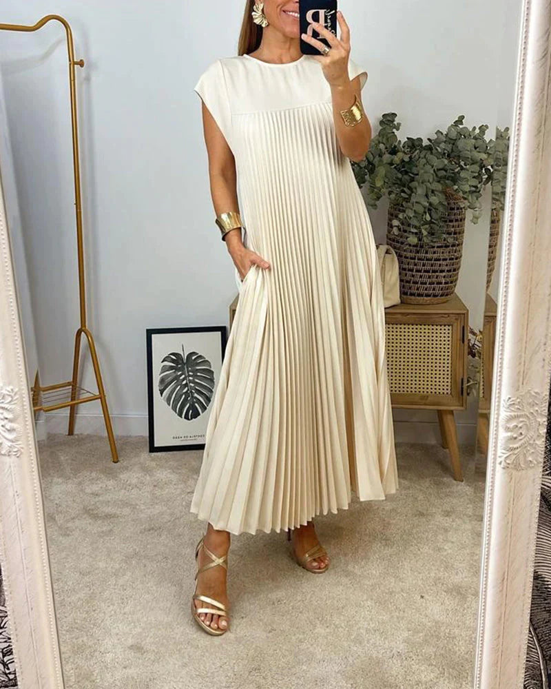 Kimberly - Mouwloze geplooide jurk