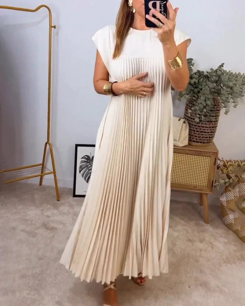 Kimberly - Mouwloze geplooide jurk