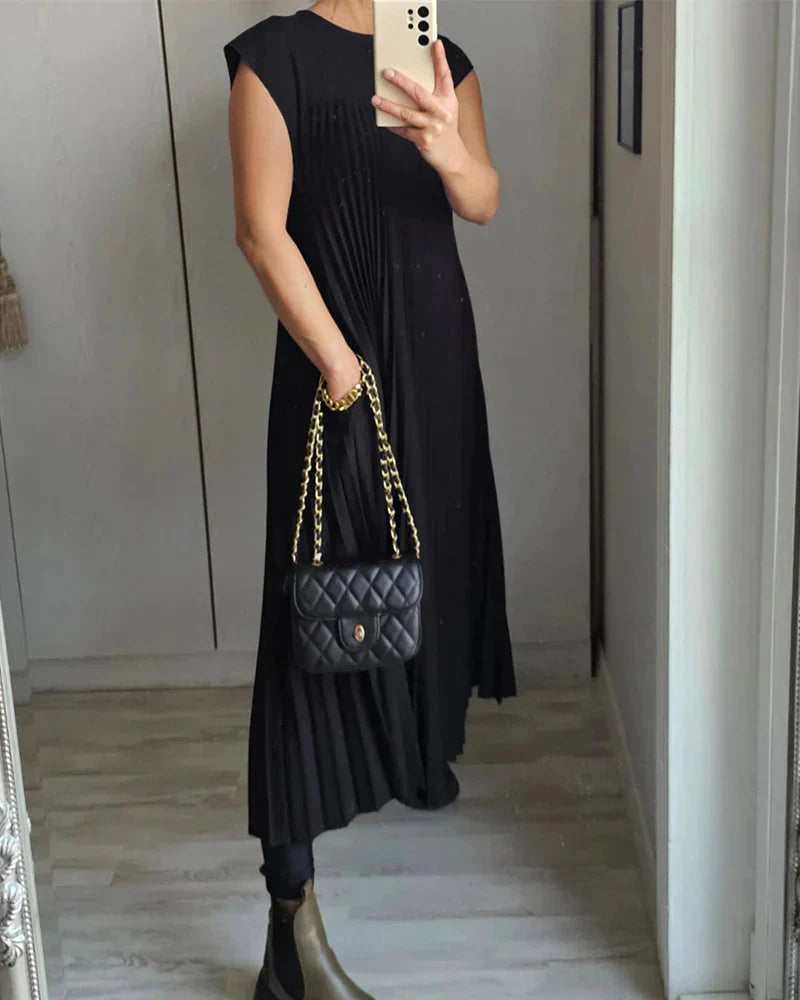 Kimberly - Mouwloze geplooide jurk