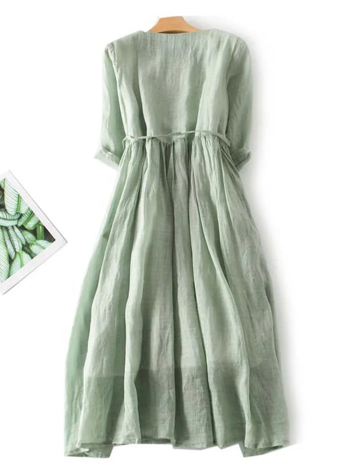 Luxe Lauren™ | Elegantes Leinenkleid
