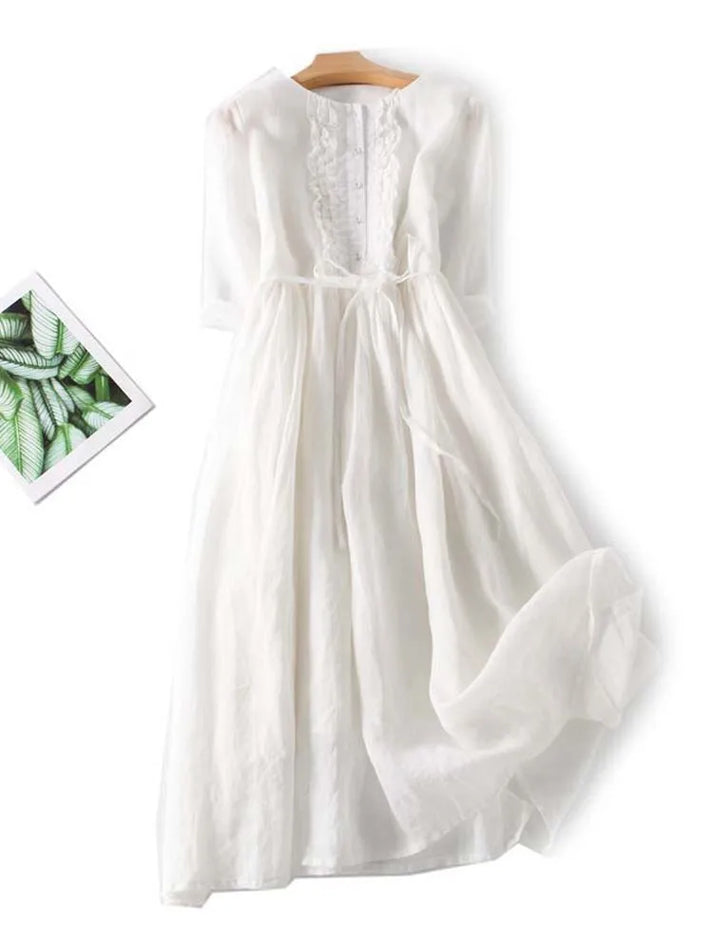 Luxe Lauren™ | Elegantes Leinenkleid