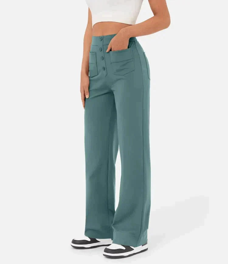 LILY - High waisted elastische casual broek