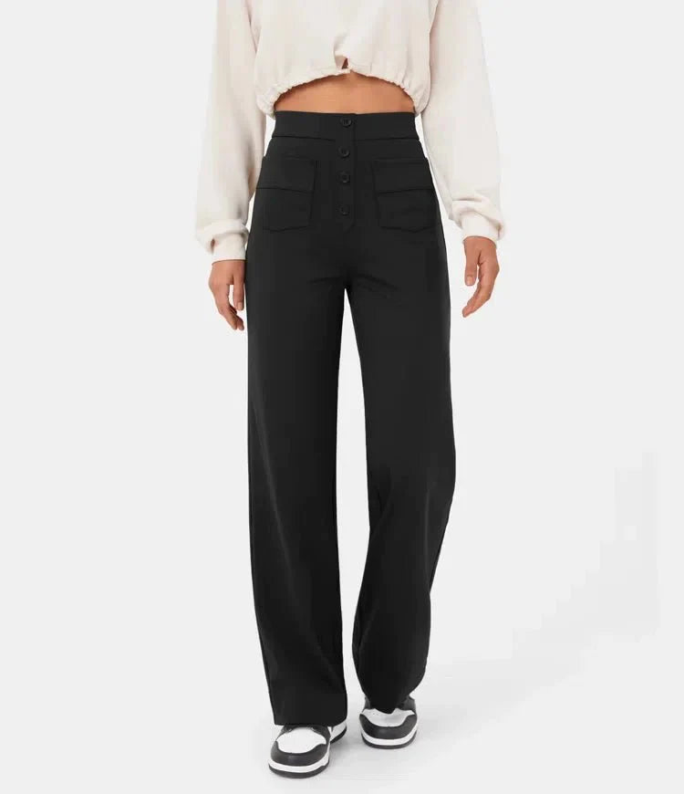 LILY - High waisted elastische casual broek
