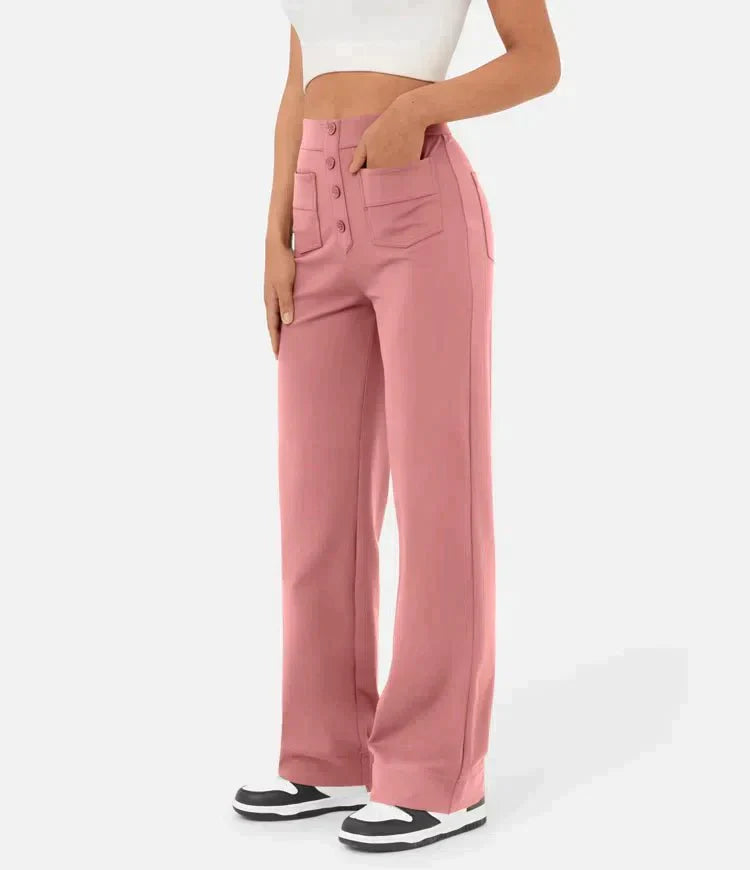 LILY - High waisted elastische casual broek