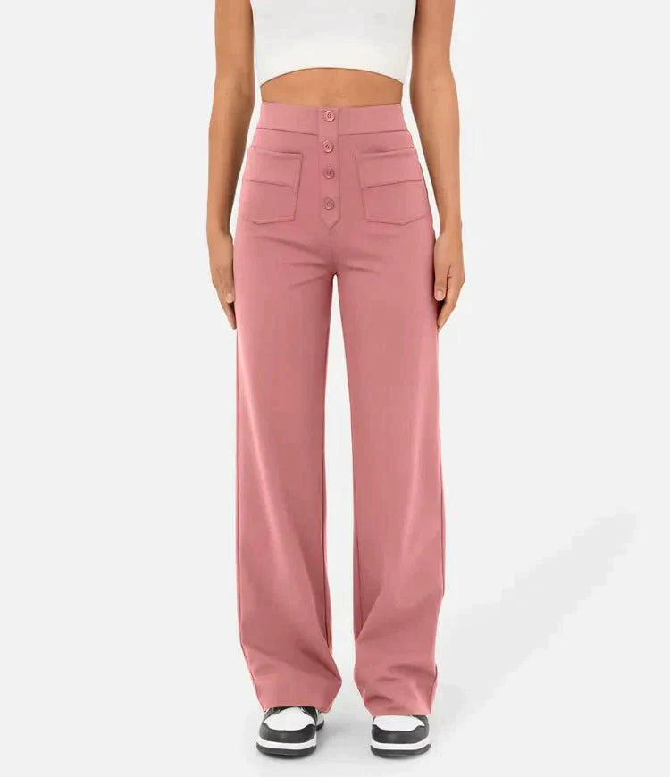 LILY - High waisted elastische casual broek
