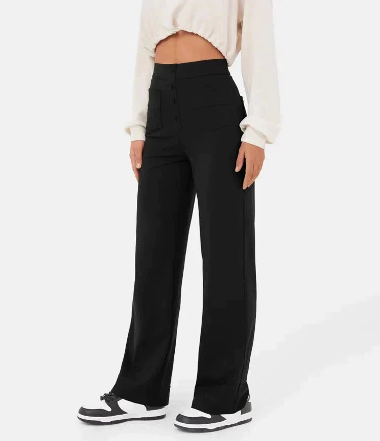 LILY - High waisted elastische casual broek
