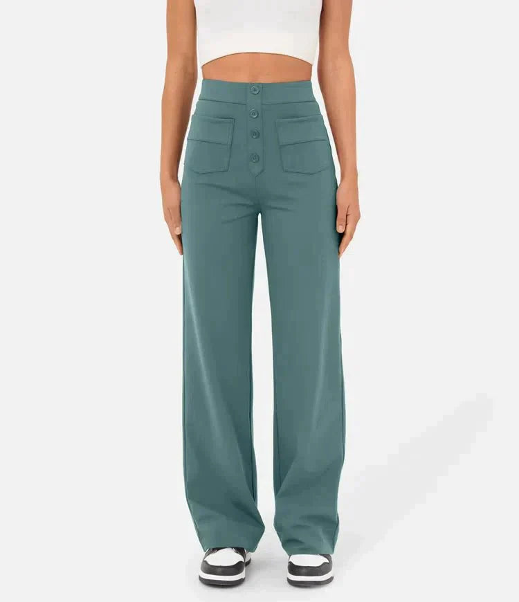 LILY - High waisted elastische casual broek