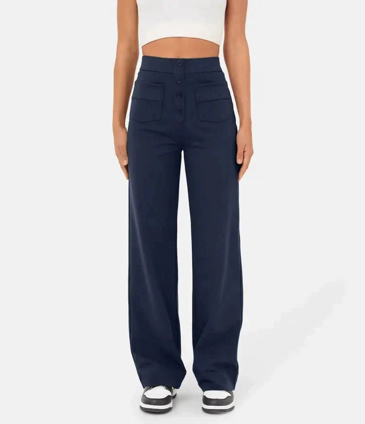 LILY - High waisted elastische casual broek