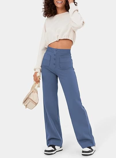 LILY - High waisted elastische casual broek