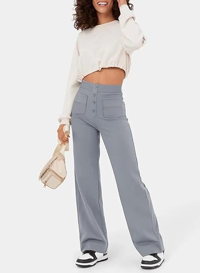 LILY - High waisted elastische casual broek