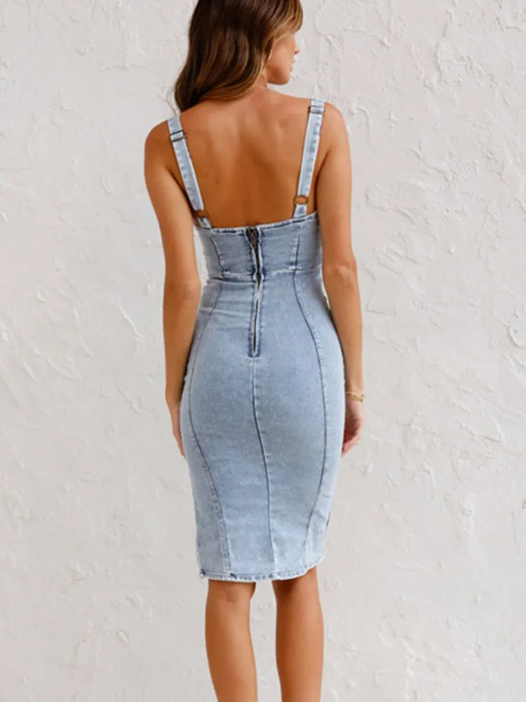 Jarra™ - Denimjurk met Verstelbare Bandjes